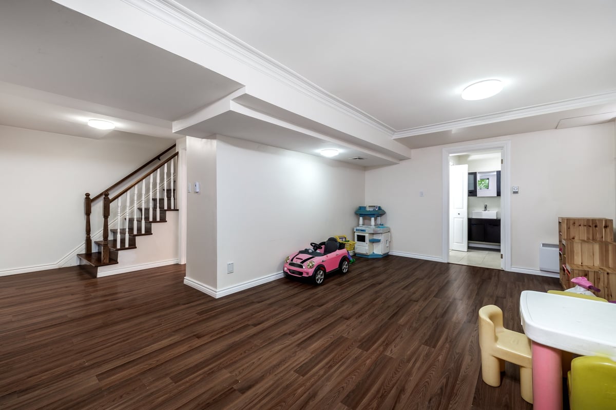 Nicely renovated finished basement living room